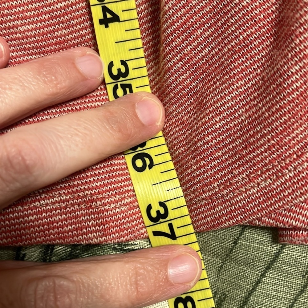 - Prana Red Striped Hemp One Pocket Shirt Dress - Picture 12 of 12